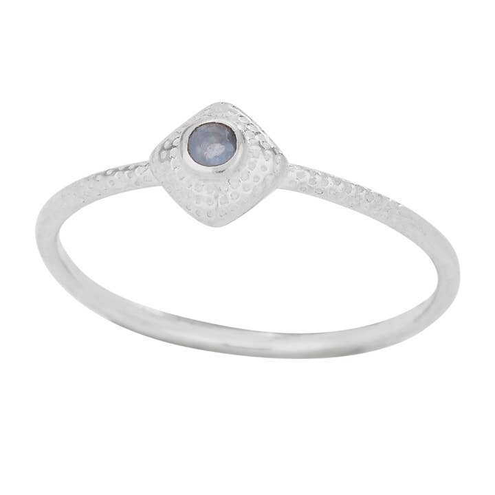 Iolite Bumpy Bezel Sterling Silver Ring for wholesale by Tiger Mountain Jewelry