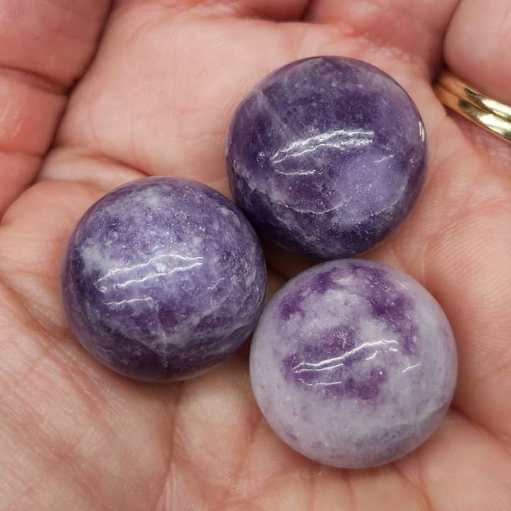 Lepidolite Gemstone Spheres - 22mm - (Approx 1lb. Bag) for wholesale by Meraki Gemstones