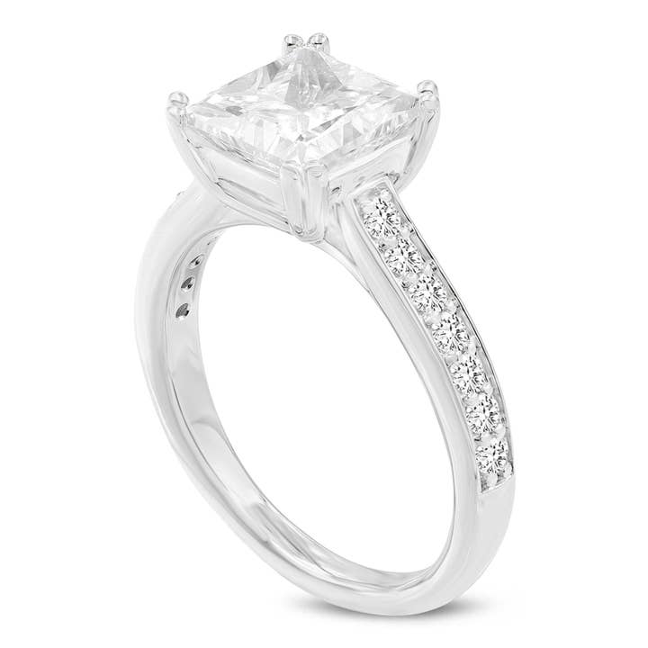 Kalina 14K Witgouden Prinses Geslepen Lab Gekweekte Diamant Verlovingsring - 3 Ct voor wholesale door LuvMyJewelry (LMJ)