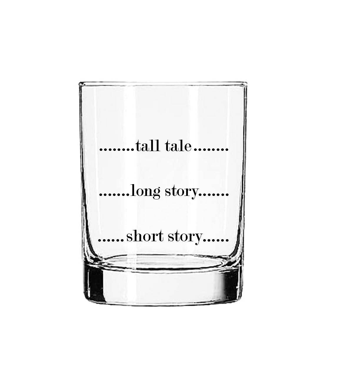 Fly Paper Products - Venta al por mayor Copas de cóctel/licor - Vaso Rocks de vidrio Short Story, Long Story, 11 oz