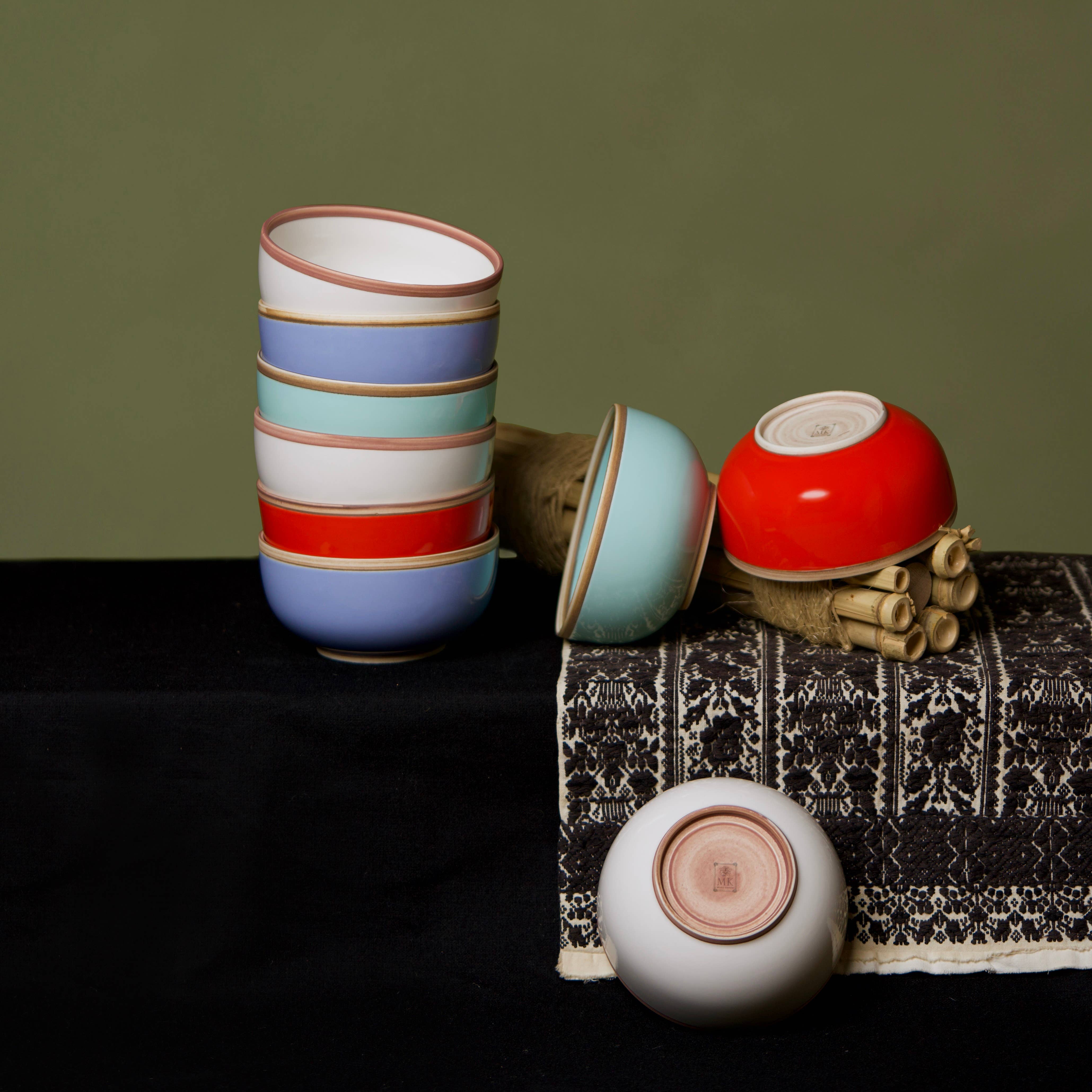 Middle Kingdom - Wholesale Bowl - Rimmed Hermit Soup Bowl, Glossy Porcelain - Set of 42