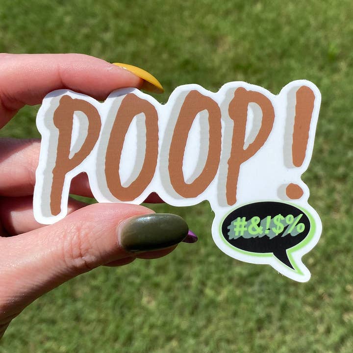 Svordomar Vinyl Vattentäta Klistermärken: "Bajs!" för wholesale av Lucky Ladybug labs