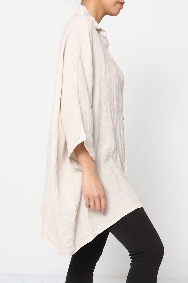 LÉA & LUC - Wholesale Button Down Shirt - Women's - 100% Linen Shirt REF. 285886