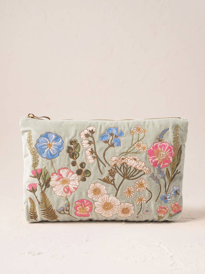 Pressed Flowers Everyday Pouch for wholesale by Elizabeth Scarlett Ltd