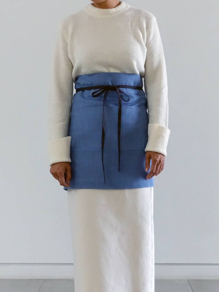 Linen Half Apron Blue for engroshandel hos :Remenu