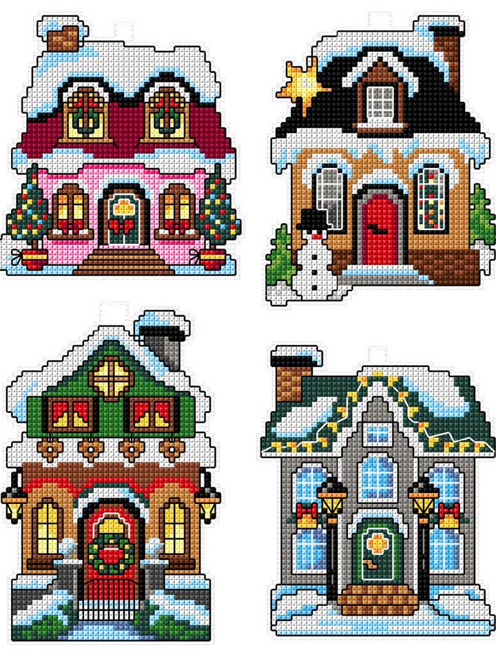 Kit de point de croix compté Winter Houses 112CS pour la vente par Wizardi