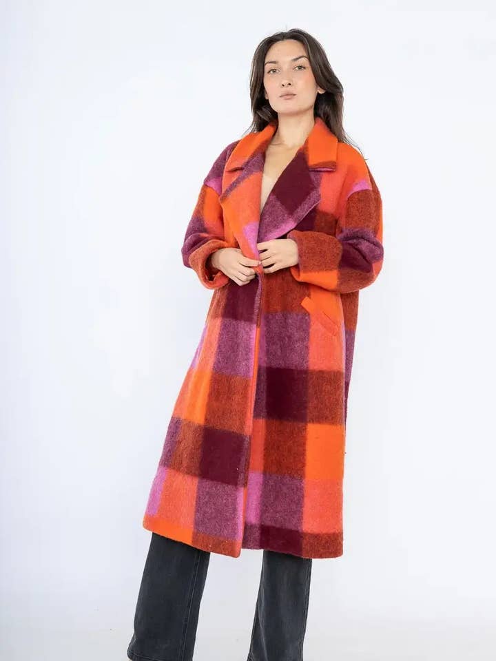 la maison des fibres naturelles - Wholesale Coat - Women's - Plaid coat 60705+size MADE IN ITALY2