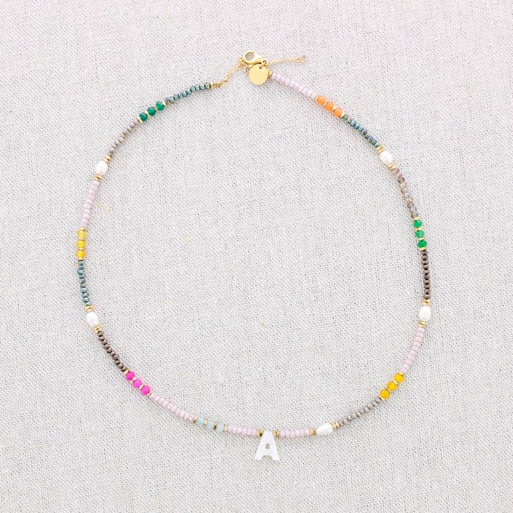 Halsband med initialbokstav och stenar i stål för wholesale av Sonata