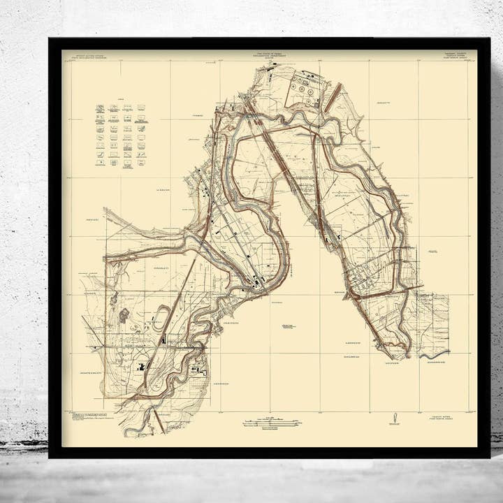 Old Map of Fort Worth Texas 1915 Vintage Map | Vintage Map Wall Art Print for wholesale by OldCityPrints - Old Maps and Posters