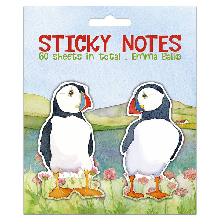 Sea thrift Puffins Sticky Note Set for wholesale by Emma Ball Ltd