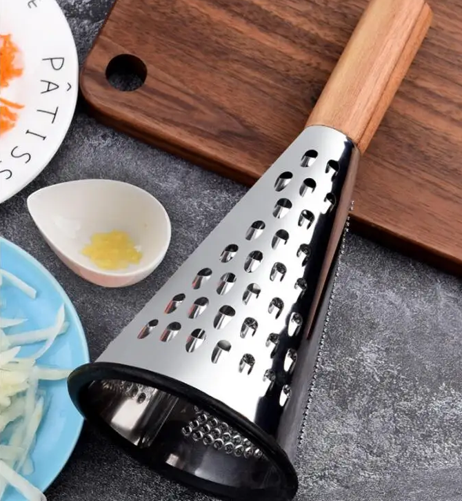 Sostraw & SmartThings - Wholesale Grater - Conic Cheese & Vegetables Grater with wooden handle2
