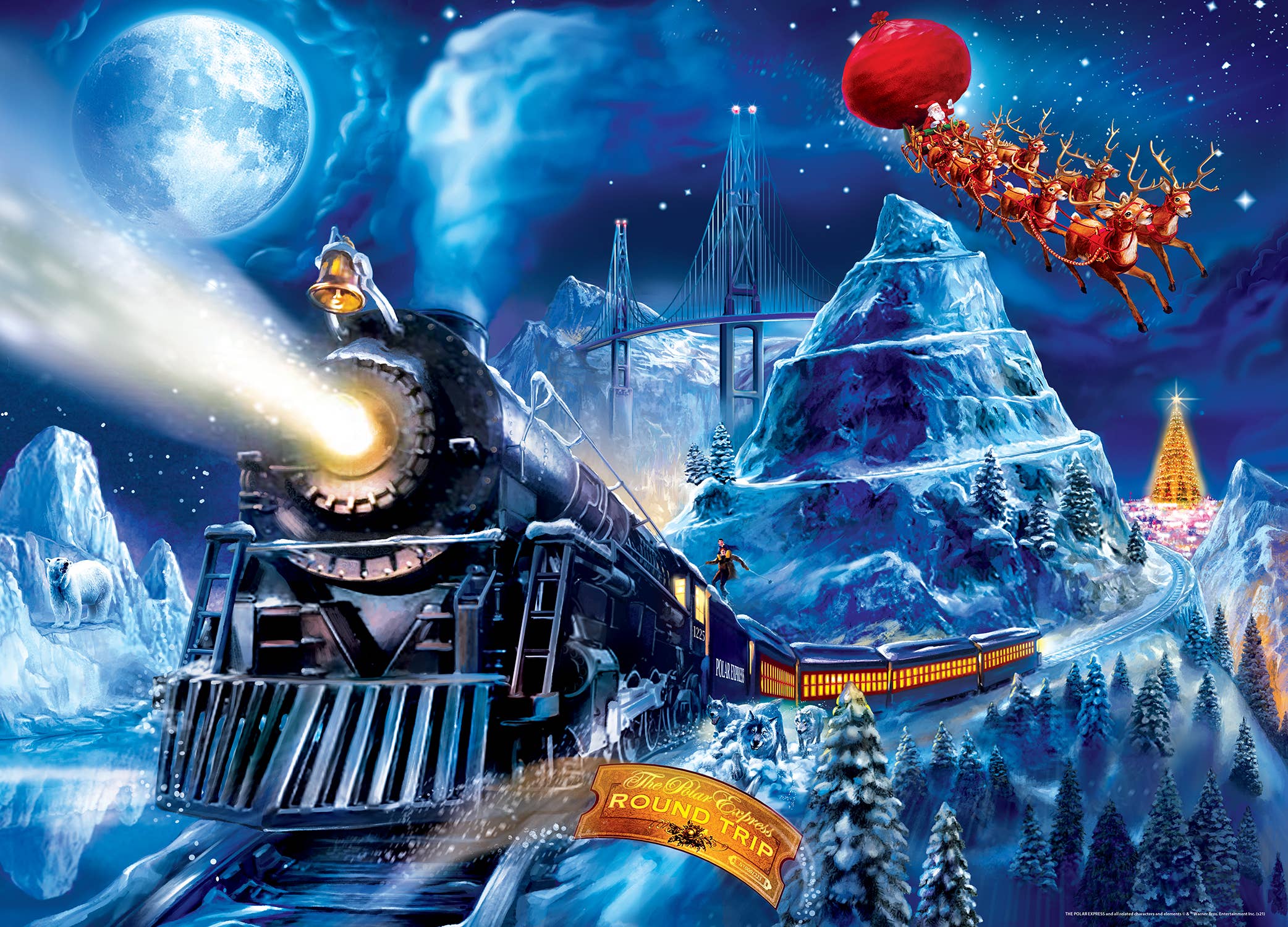 Masterpieces Puzzles - Wholesale Puzzle - Adult - The Polar Express - Race to the Pole 1000 Piece Puzzle1