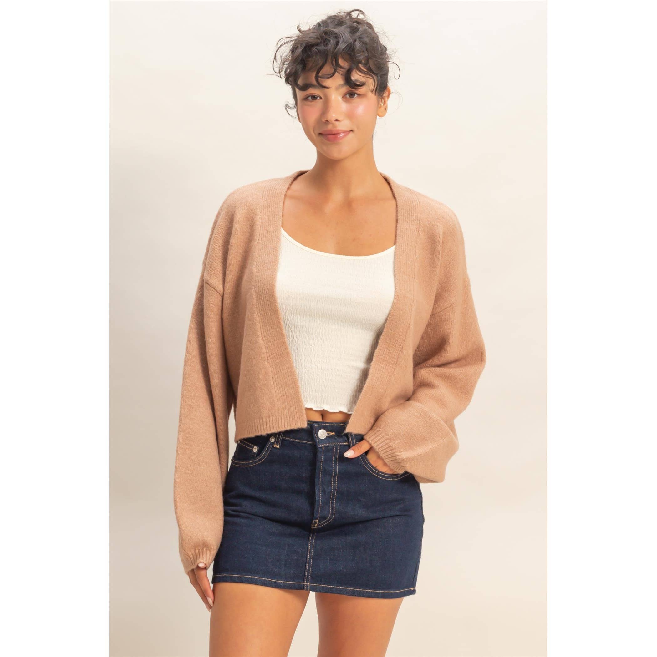 Double Zero - Vendita all'ingrosso Cardigan - Donna - Maglione cardigan aperto sul davanti14
