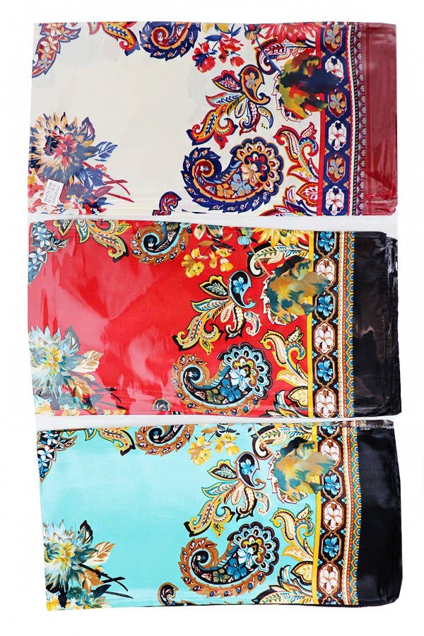 ASSORTED Filigree Brocade Print Chiffon Satin Polyester for wholesale on Faire3