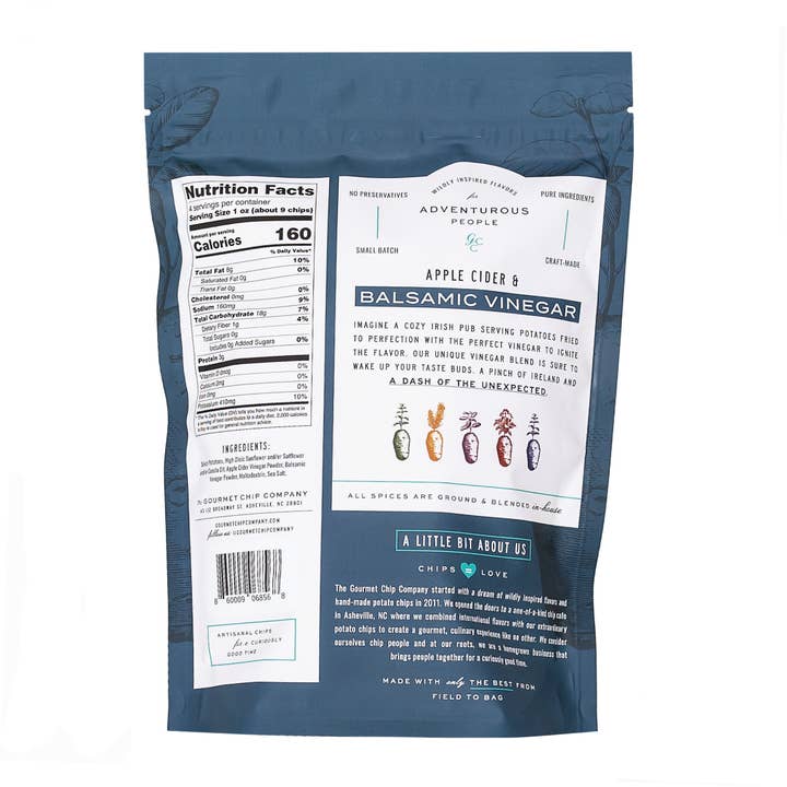 The Gourmet Chip Company - Wholesale Chips - Apple Cider and Balsamic Vinegar Thick Cut Potato Chips - Case of 122