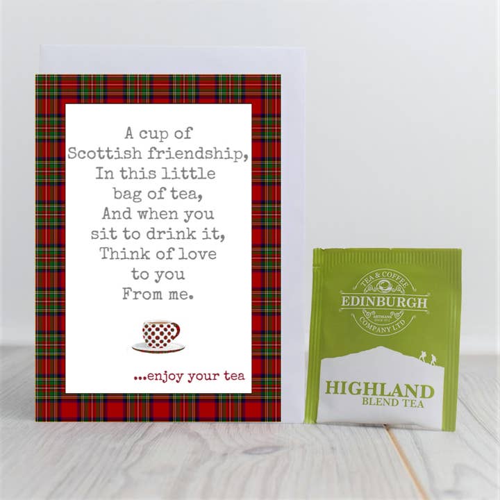Scottish Tartan teabag card for wholesale by Smith & Ross Designs