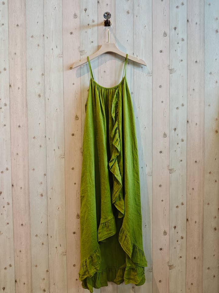 Linen & More - Vente Robe – femme - RÉF 17621 ROBE BRETELLE VOLANT LIN 100%7