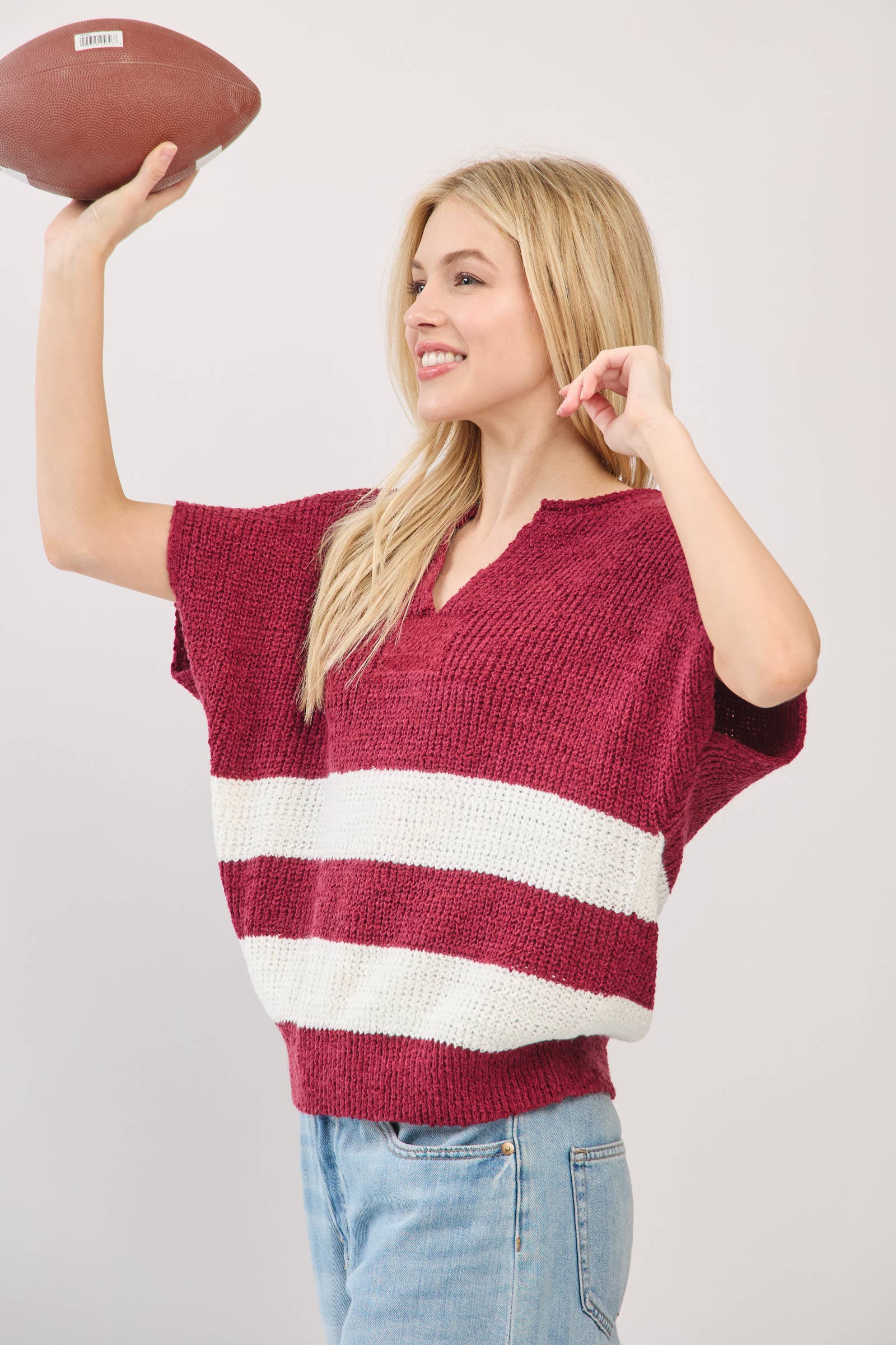 Sewn and Seen - Wholesale Knit Sweater - Women's - Stripe Knit Sleeveless Sweater35
