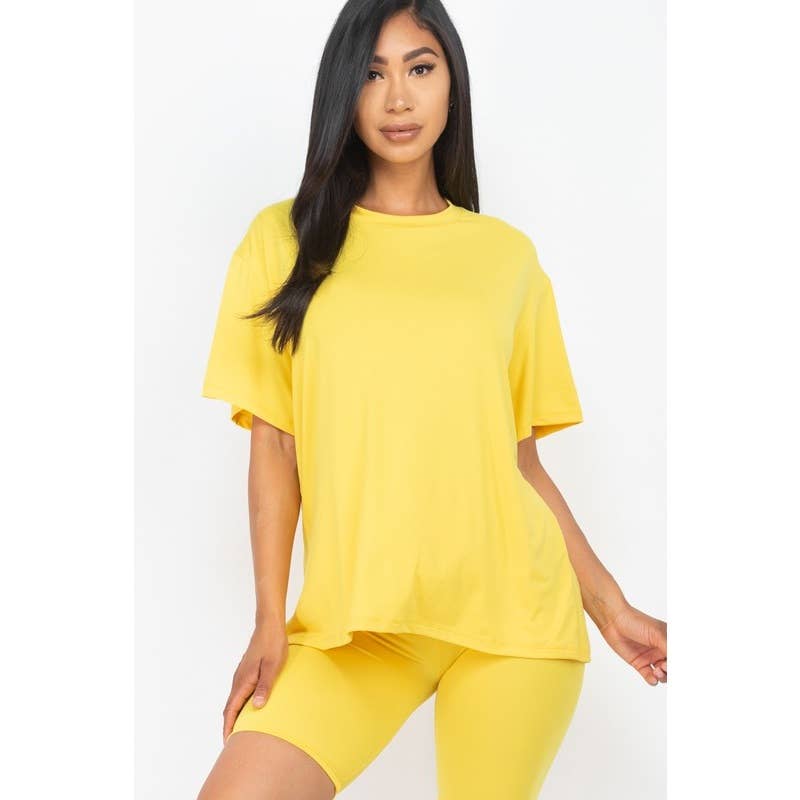 Paperdoll - Venta al por mayor Conjuntos de top y pantalón corto (NO para estar en casa) - Mujer - Conjunto de camiseta holgada de ajuste suelto y pantalones cortos de ciclismo10