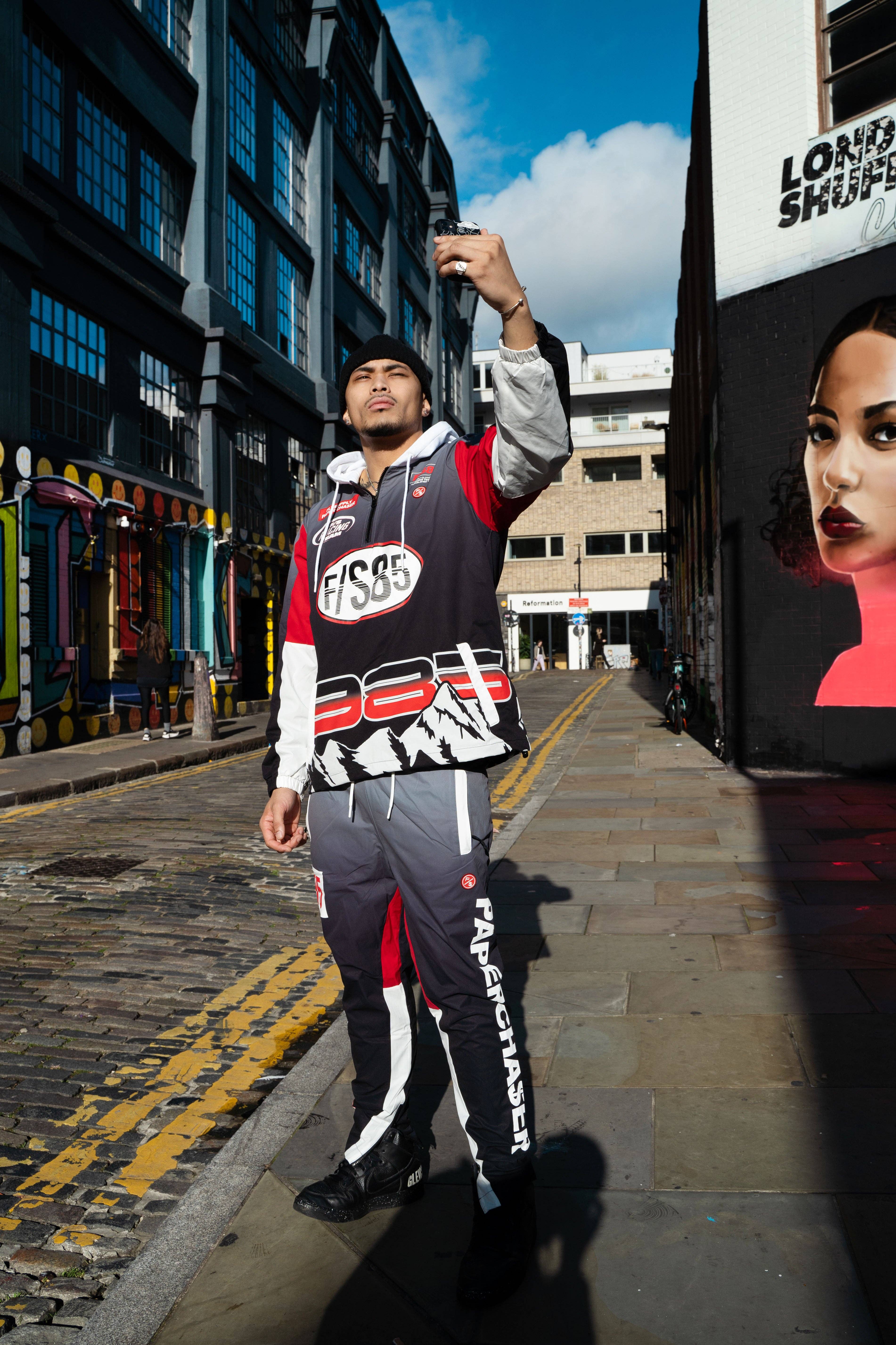 Black Paperchaser Windbreaker Pullover (Black) for wholesale on Faire23