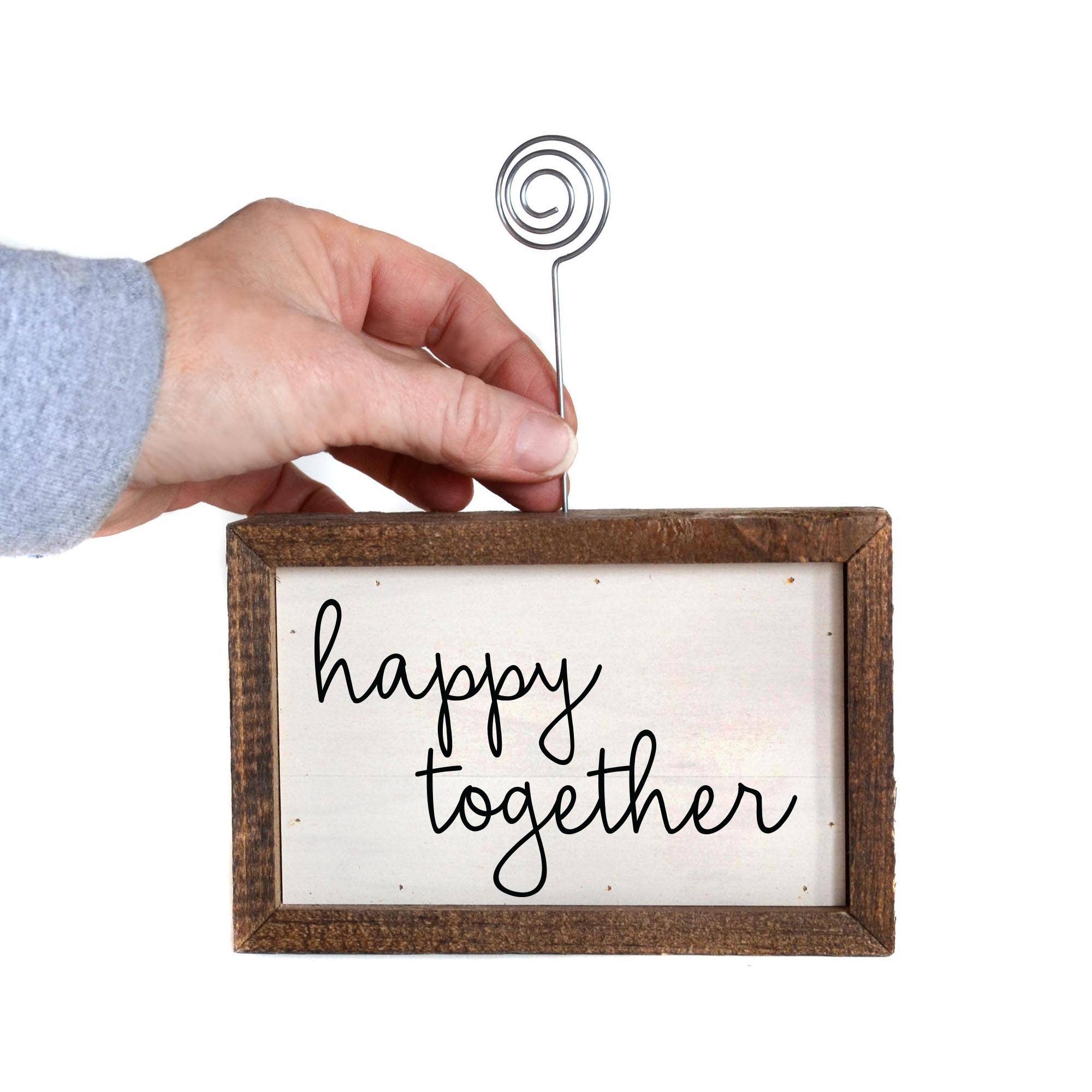 Driftless Studios - Wholesale Picture Frame - 6X4 Tabletop Picture Frame Block - Happy Together