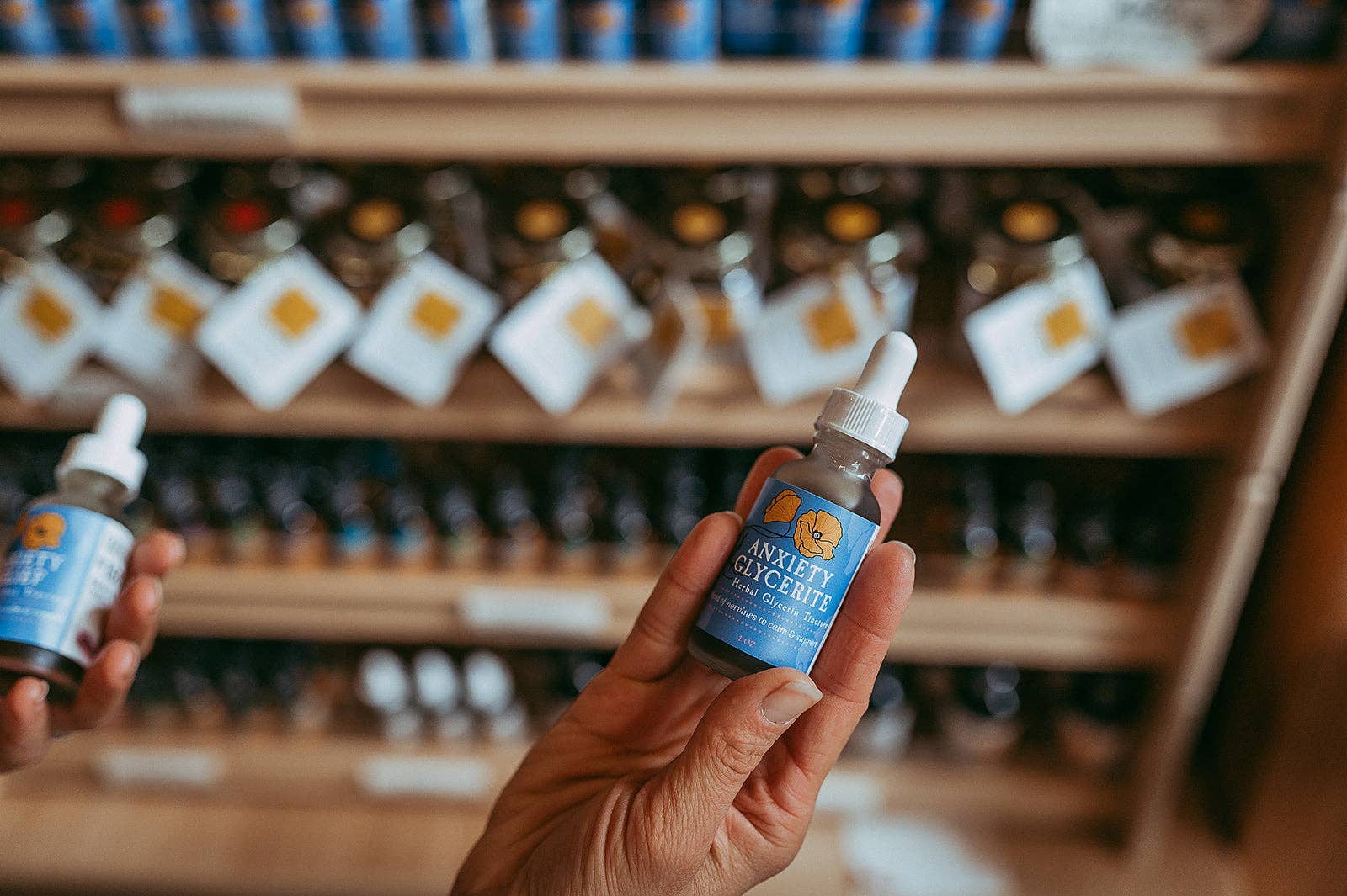 Golden Poppy Herbal Apothecary - Wholesale Tincture - Anxiety Relief Tincture GLYCERITE (Alcohol-free) 1 oz2
