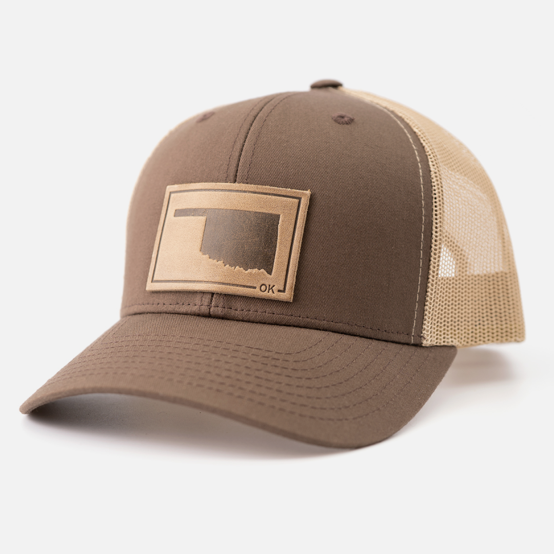 Range Leather Co. - Wholesale Trucker Hat - Unisex - Oklahoma Silhouette Hat | Leather Patch Trucker Hat4