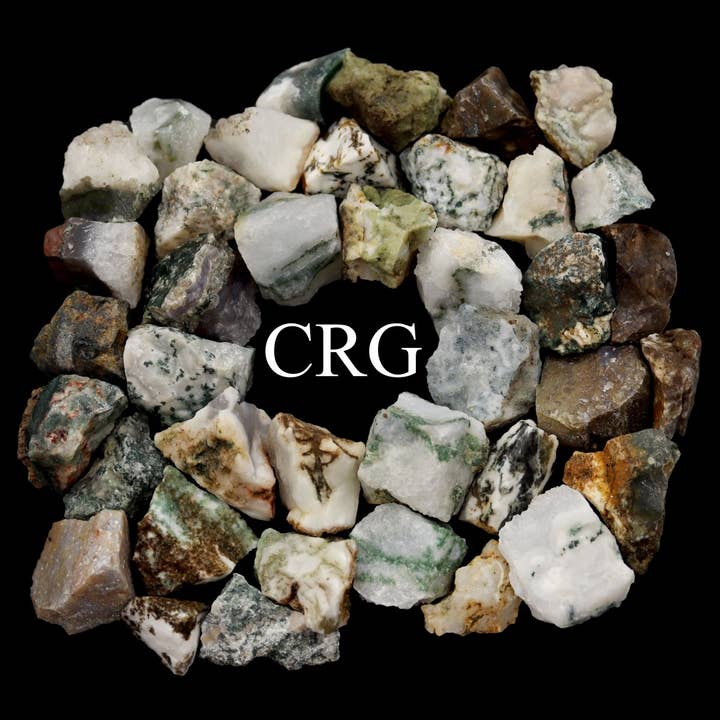 Crystal River Gems LLC - Wholesale Spiritual Stone/Crystal - Rough Tree Agate / 25-40mm AVG - 1 KILO LOT