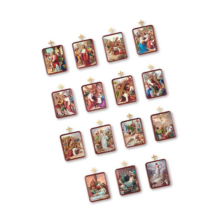 Série de 15 stations du Chemin de Croix cm 16 fabriquée en Italie pour la vente par ArteSacraCaravaggio