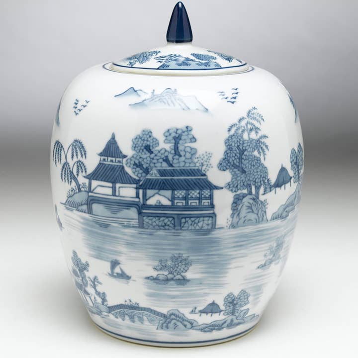AA Importing - Wholesale Decorative Jar - Blue Willow Design 10" Ginger Jar