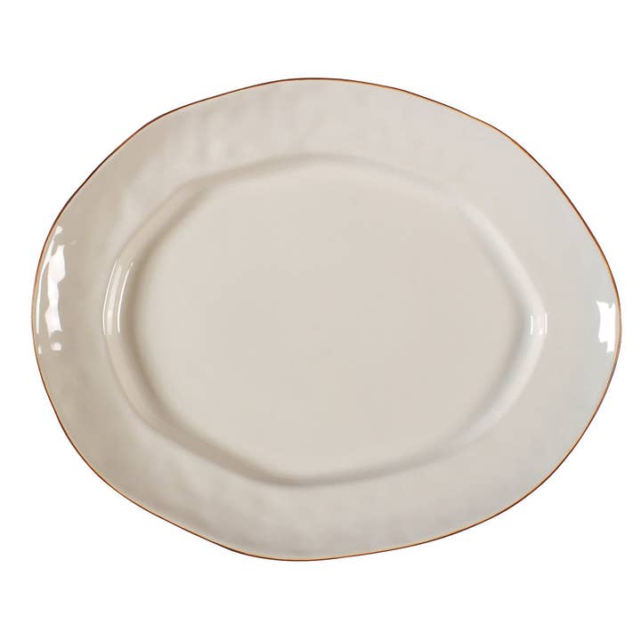 Cantaria Large Oval Platter Ivory for wholesale by Skyros Designs