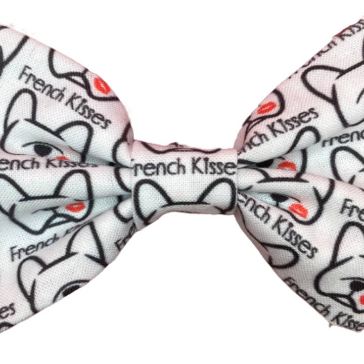 FRENCHIE KISSES Dog Bow for wholesale by Cutie Pawtootie