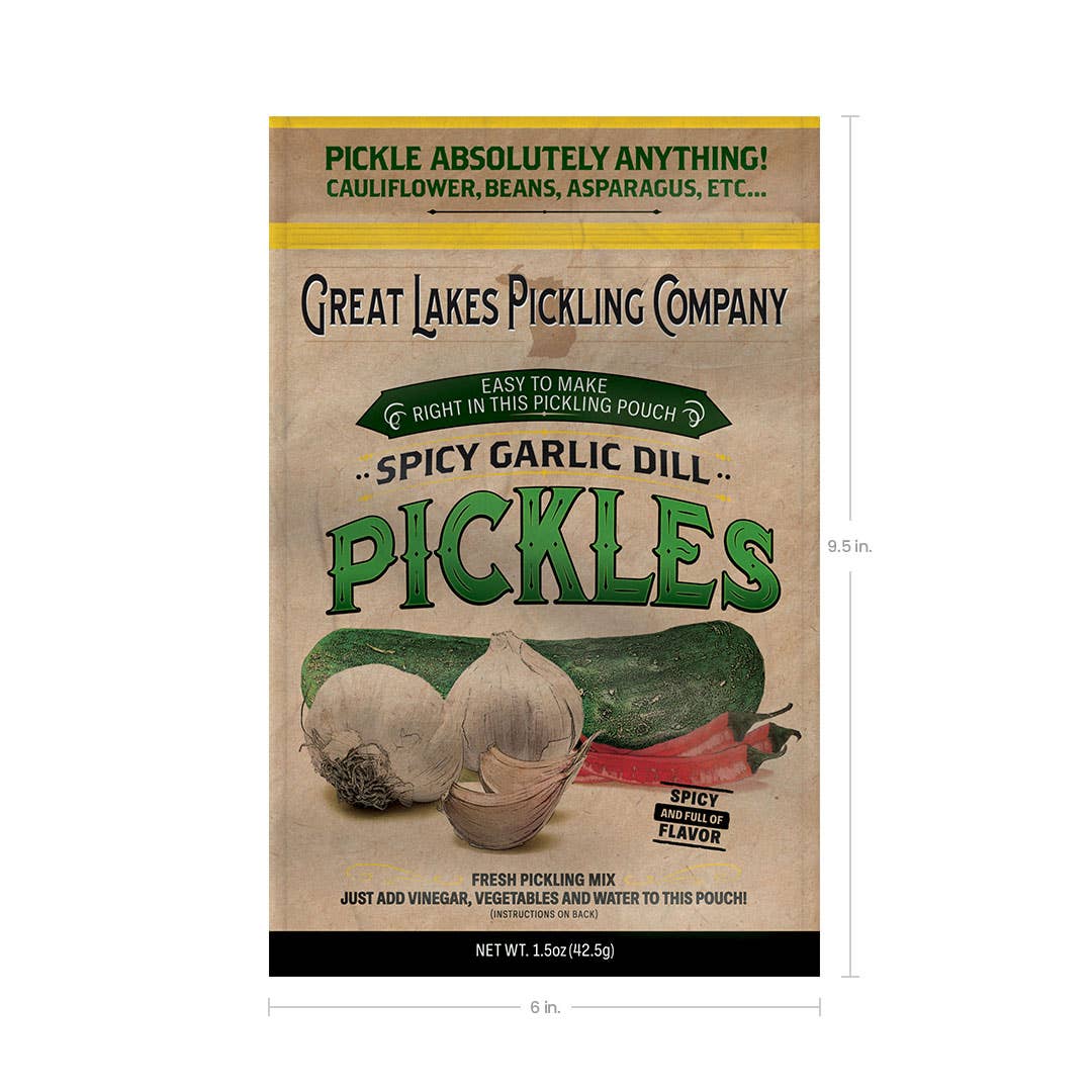 Great Lakes Pickling Company LLC - Wholesale Pickled Vegetables - Spicy Garlic Dill Easy-to-Make Pickling Pouch2