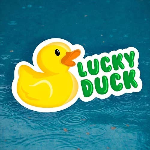 Lucky Duck Sticker for wholesale by Studio Moonflower