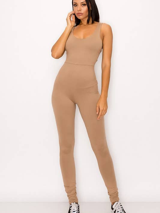 CROSS BACK DETAILS SKINNY JUMPSUIT for wholesale by DIOSA