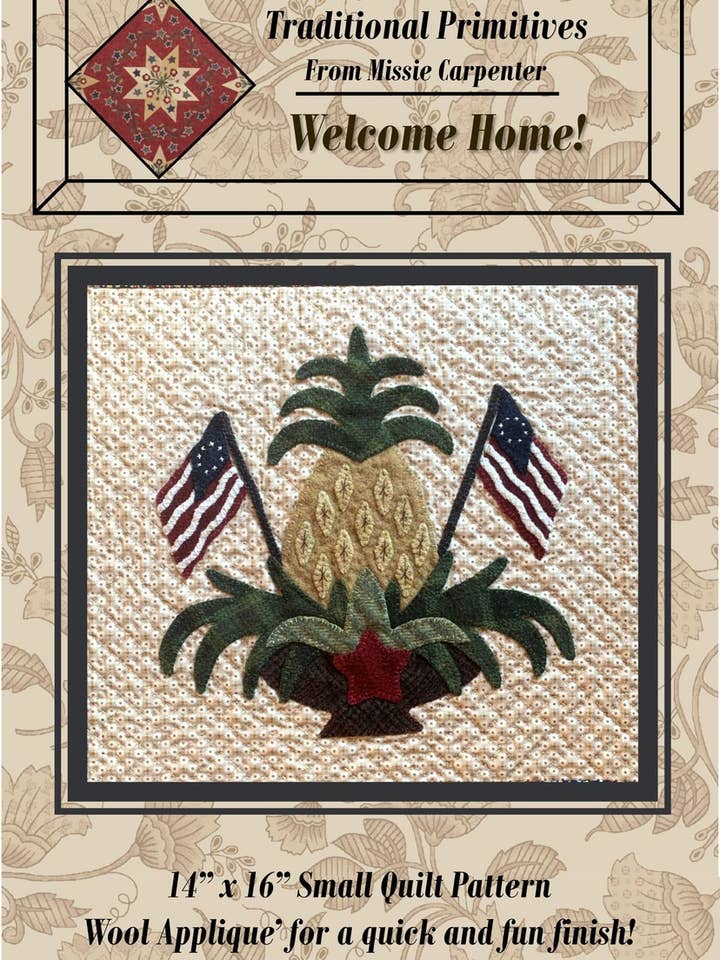 Patrón de apliques de lana Welcome Home para venta al por mayor de Traditional Primitives