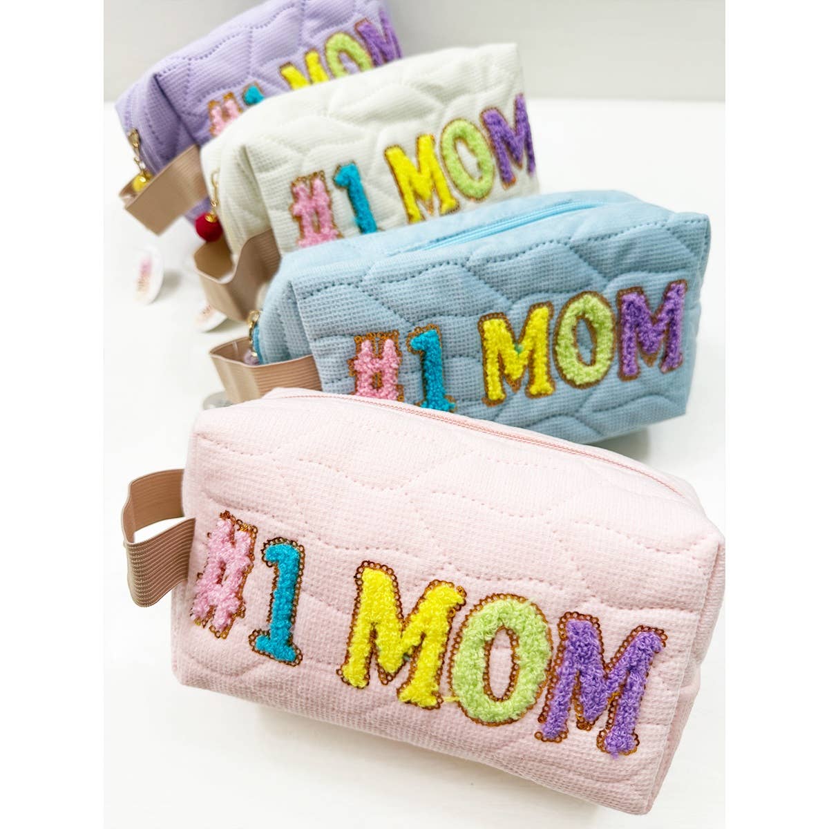 MIX COLOR LOVE MOM Soft Tone Light Weight Cosmetic Bag for wholesale on Faire6