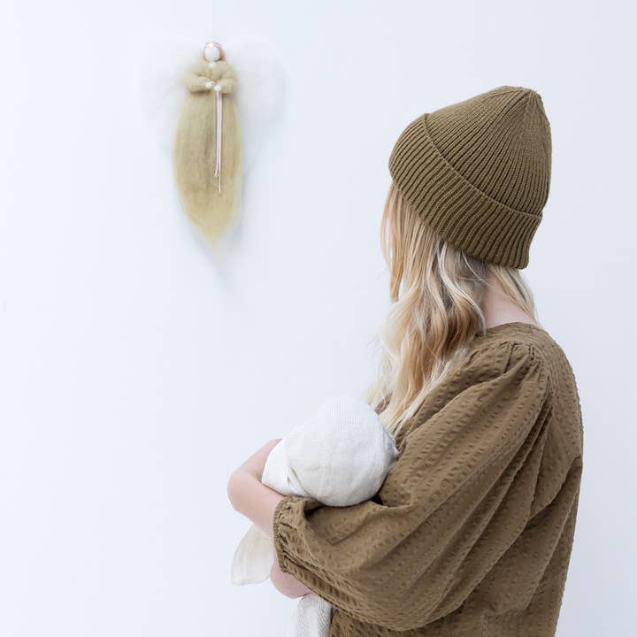 Jurianne Matter - Wholesale Decorative Figurine - IRINI wool angel - khaki
