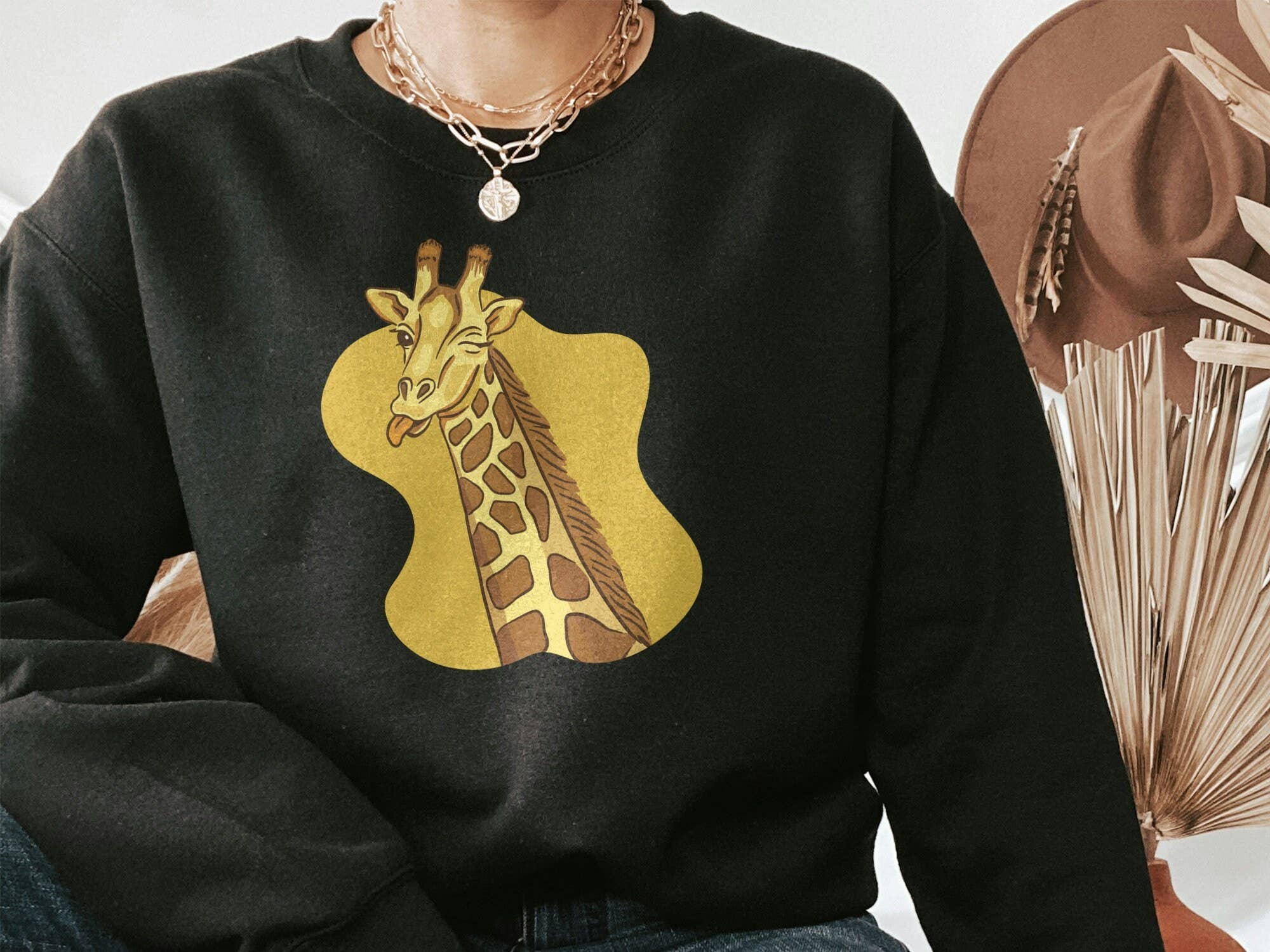 PositiveParty - Wholesale Graphic Sweatshirt - Women's - Funny Giraff Sweatshirt, Fall Pullover Gift Sweater2