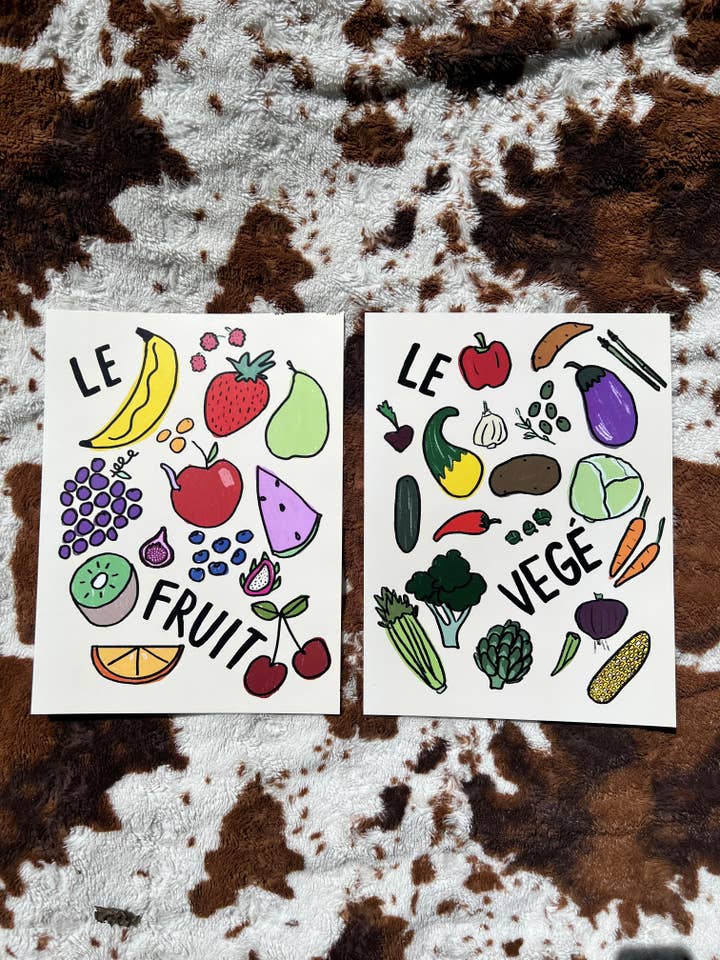 LE FRUIT & LE VEGE | print, typography, illustration for wholesale by Lydia Writes Good