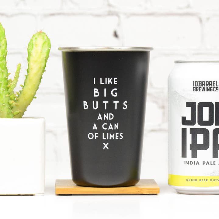 Meriwether - Wholesale Beer Glass/Mug - I like big butts... Misheard Lyrics Pint Glass. Case Pack of 6