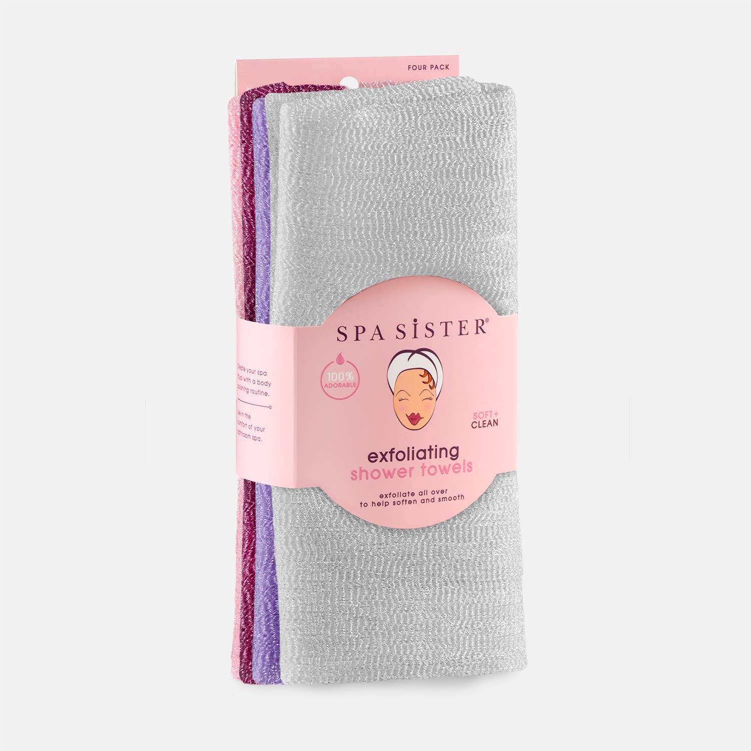 Bath Accessories Company - Wholesale Bath Towel - Exfoliating Shower Towels - 4PK3