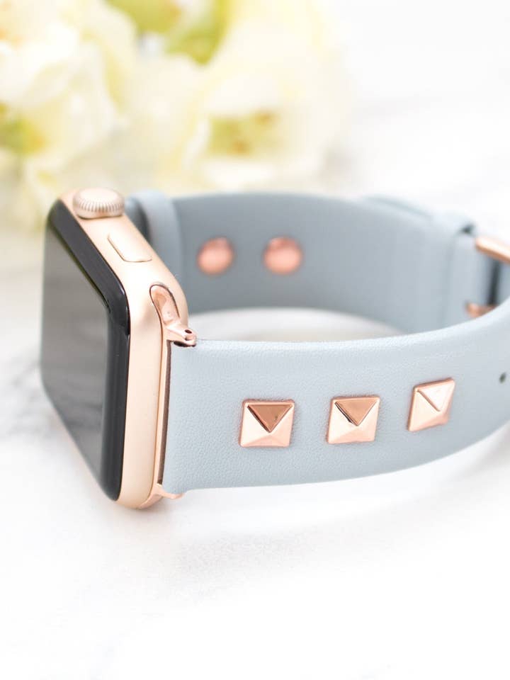 Bracelet Apple Watch en cuir clouté Stella pour la vente par Hipster Row