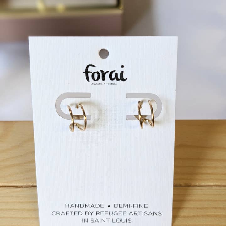 Forai - Wholesale Huggie Earrings - Journey of Hope Huggie Earrings in 14k Gold Filled3