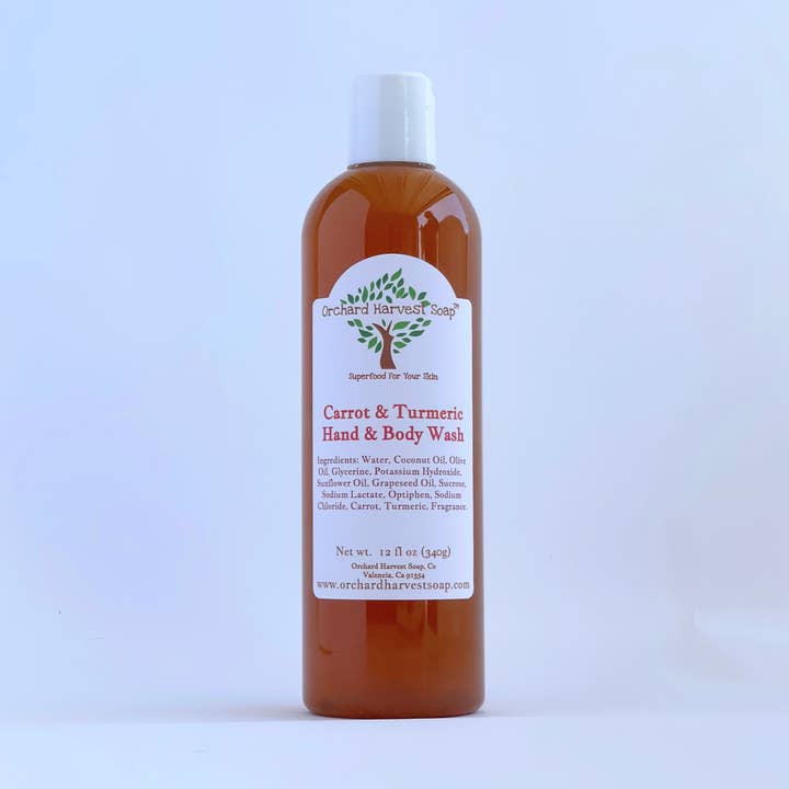 Carrot and Turmeric Hand & Body Wash for wholesale by Orchard Harvest Soap