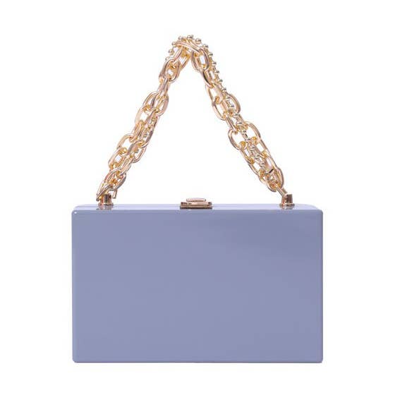 Pochette en acrylique en forme de boîte pour femme, sac à main de soirée pour la vente par Nima Accessories Inc