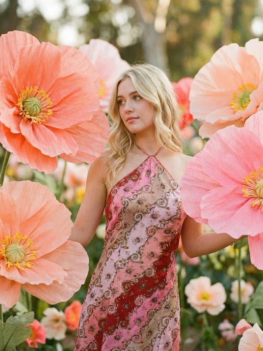 Robe midi imprimée Louis Halter pour la vente par Sandhya Garg