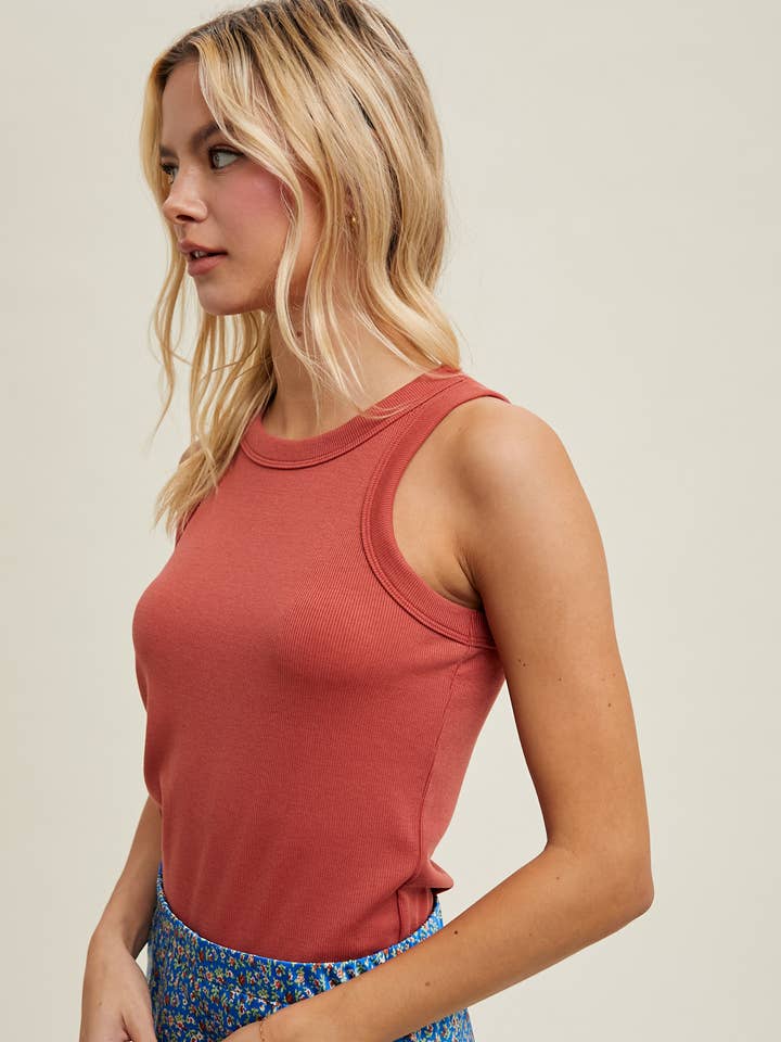 Wishlist Apparel - Wholesale Tank Top - Women's - CREW NECK RIBBED KNIT TANK TOP / WL18-104427