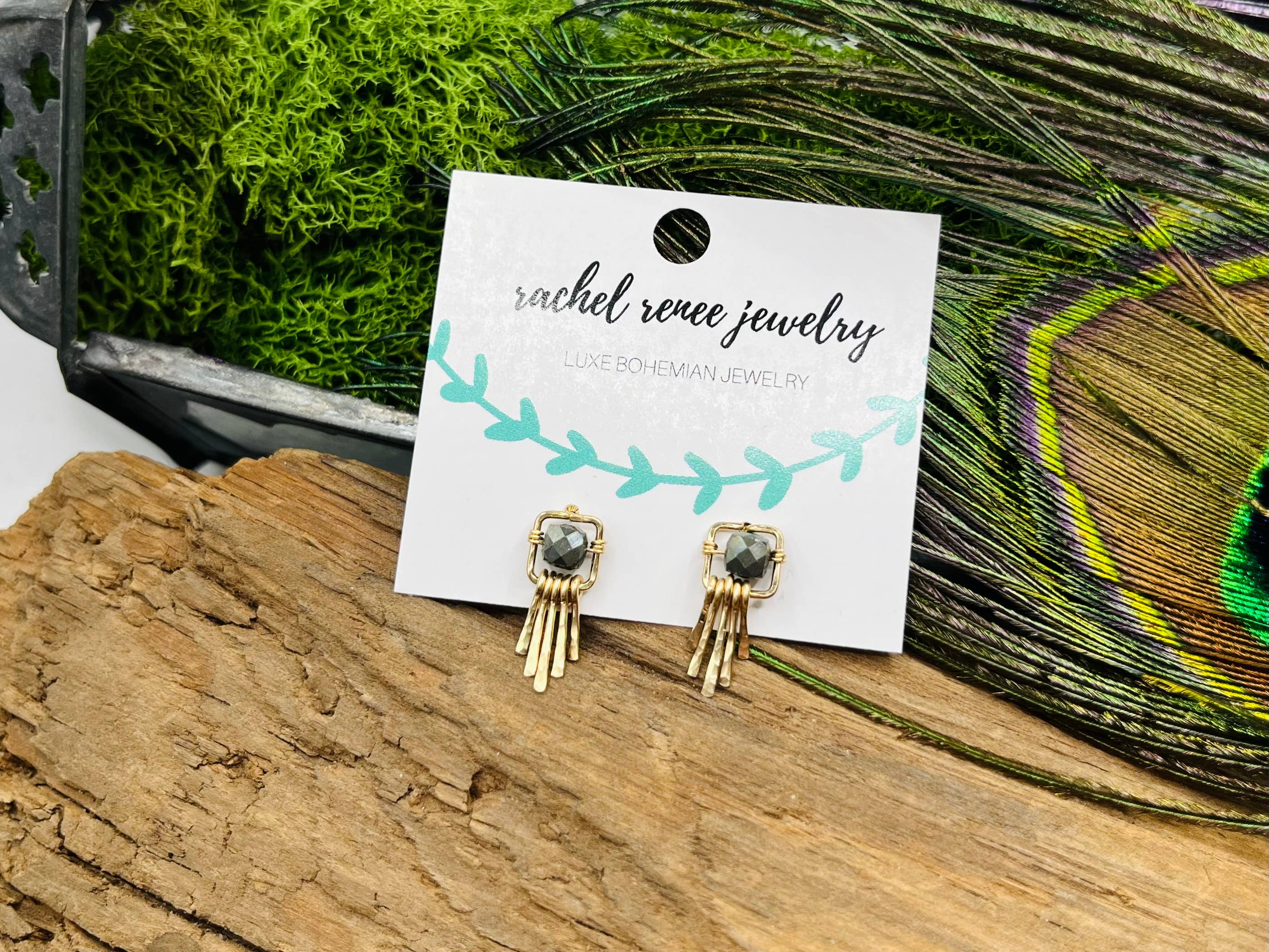 Rachel Renee Jewelry - Wholesale Dangle Earrings - GRETA Dainty Fringe Gemstone Studs - More Colors Available2