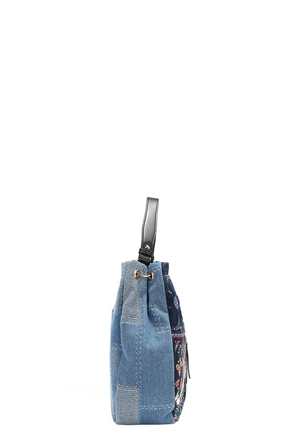 Nicole Lee USA – wholesale Shoulder bag – women's – BOSQUE DE AMOR DENIM HOBO BAG2